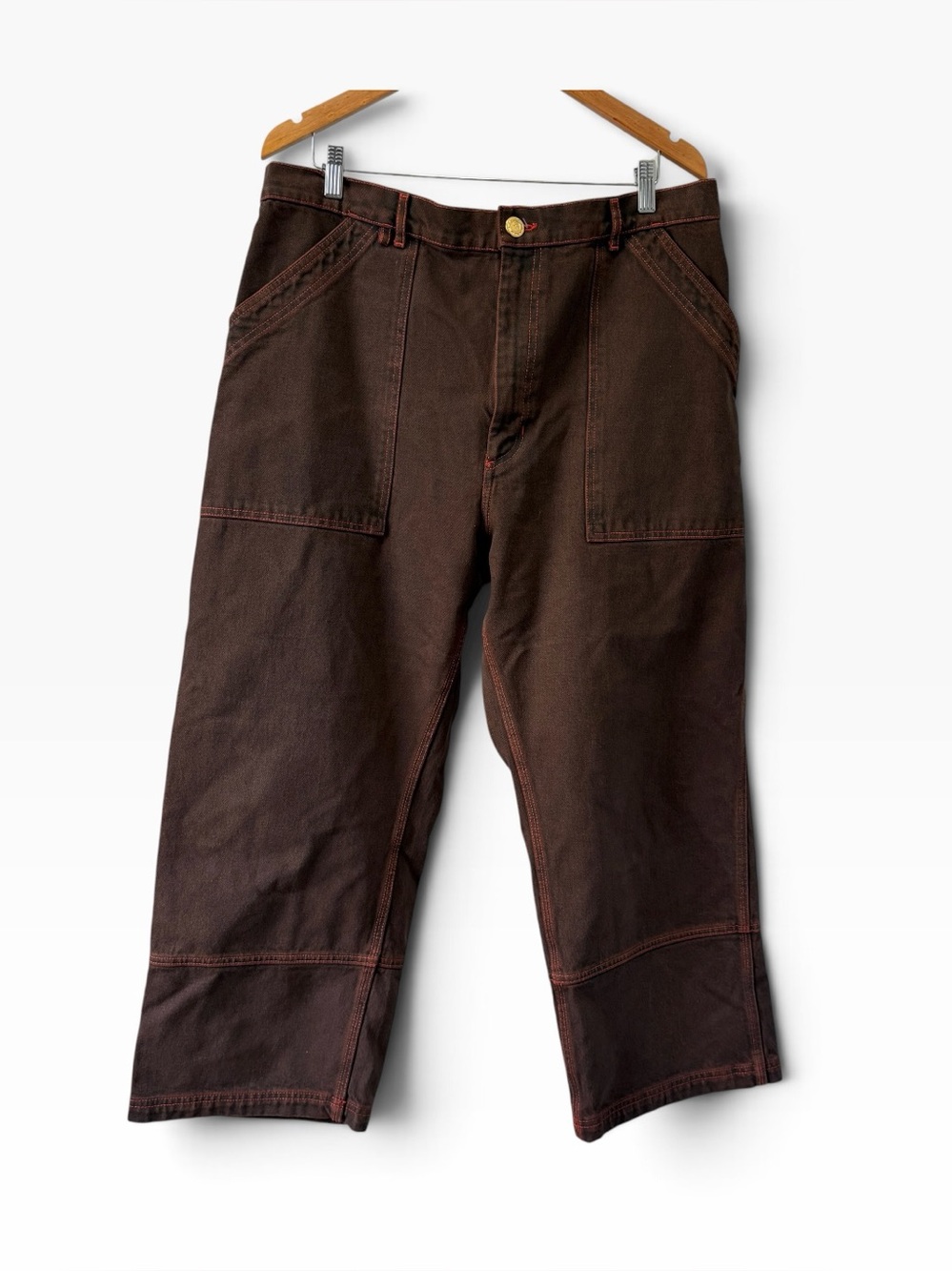 Big Bud Press Wide Leg Petite Carpenter Jeans Fudgesicle Brown Skater Grunge XL